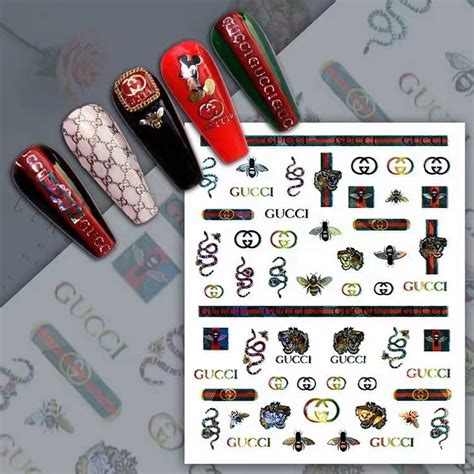 gucci snake nail decal|6 Sheets Holographic GUCCI Snake Nail Stickers.